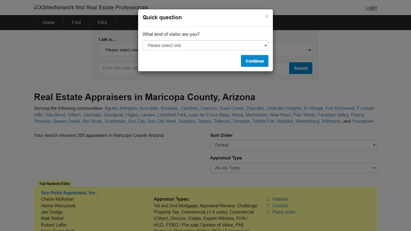 Directory of Appraisers in Maricopa County Arizona - Page 1
