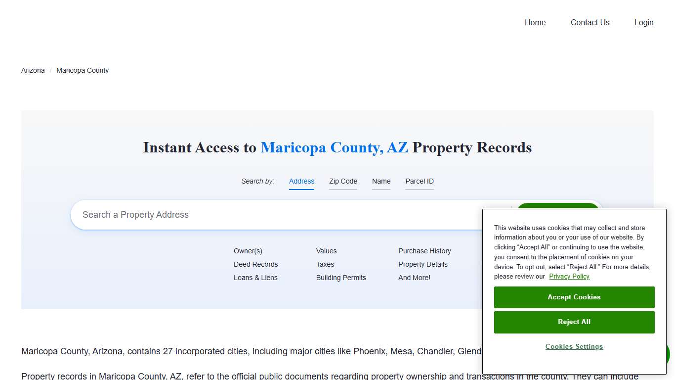 Maricopa County Property Records | Owners, Deeds, Permits
